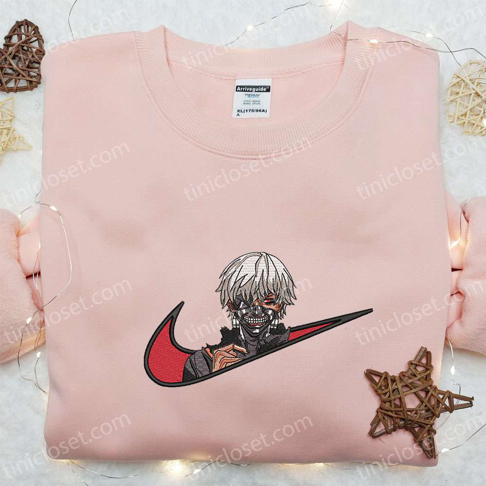 Ken Kaneki x Nike Swoosh Anime Embroidered Sweatshirt – Tokyo Ghoul Shirt Nike Inspired Design