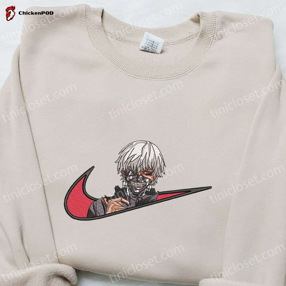 Ken Kaneki x Nike Swoosh Anime Embroidered Sweatshirt – Tokyo Ghoul Shirt Nike Inspired Design