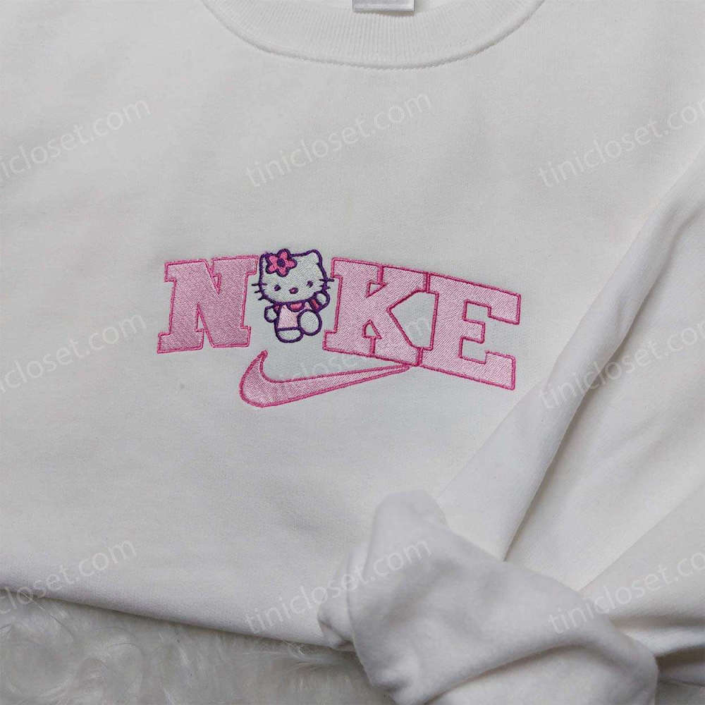 Stylish Kitty Nike Embroidered Sweatshirt – Nike Inspired Hoodie for Your Girlfriend