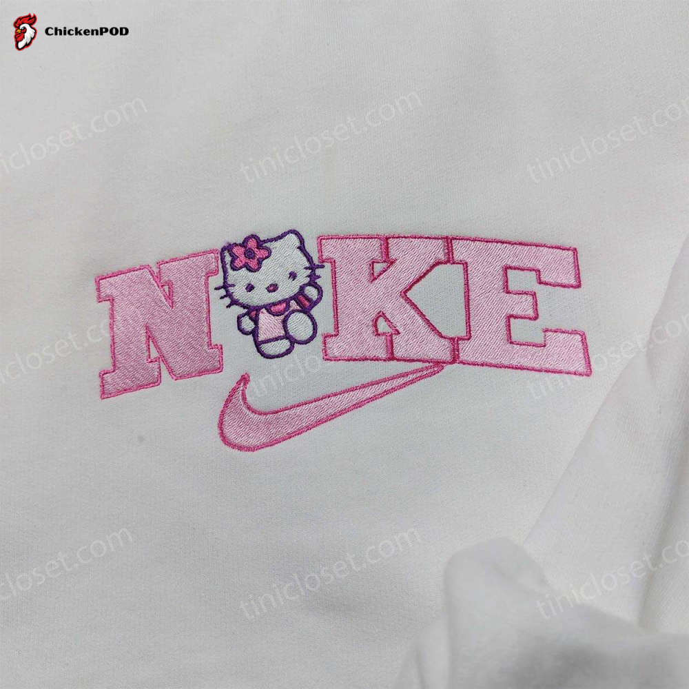 Stylish Kitty Nike Embroidered Sweatshirt – Nike Inspired Hoodie for Your Girlfriend