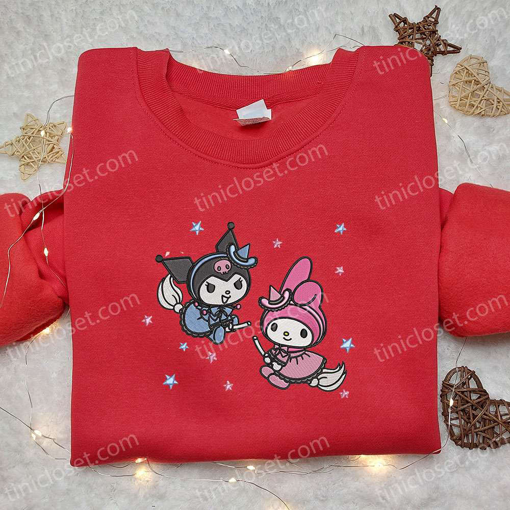 Kuromi & My Melody Witches Hoodie: Cute Halloween Sweatshirt Best Gifts for Daughter