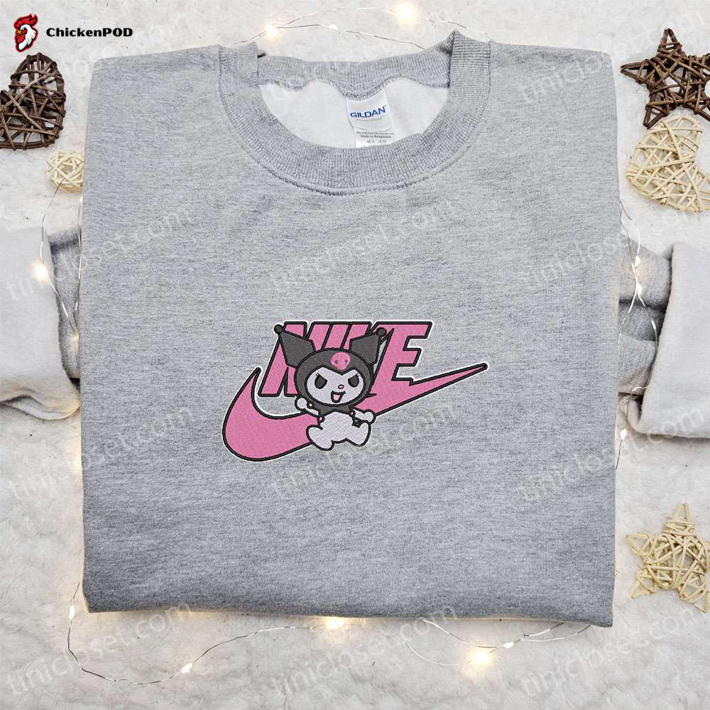 Kuromi x Nike Embroidered Shirt & Anime Hoodie: Perfect Family Gifts with Unique Designs