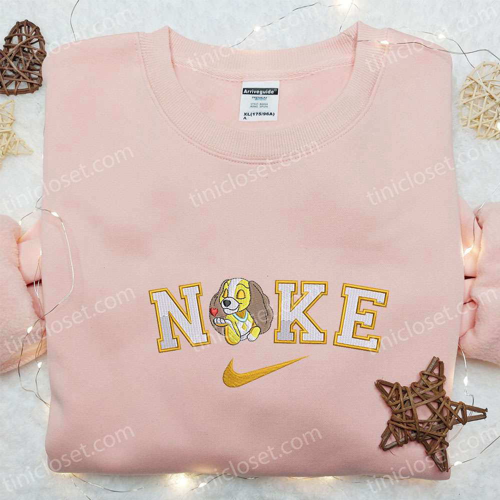 Disney Cartoon Embroidered Shirt: Lady x Nike Inspired T-shirt Perfect Family Gift