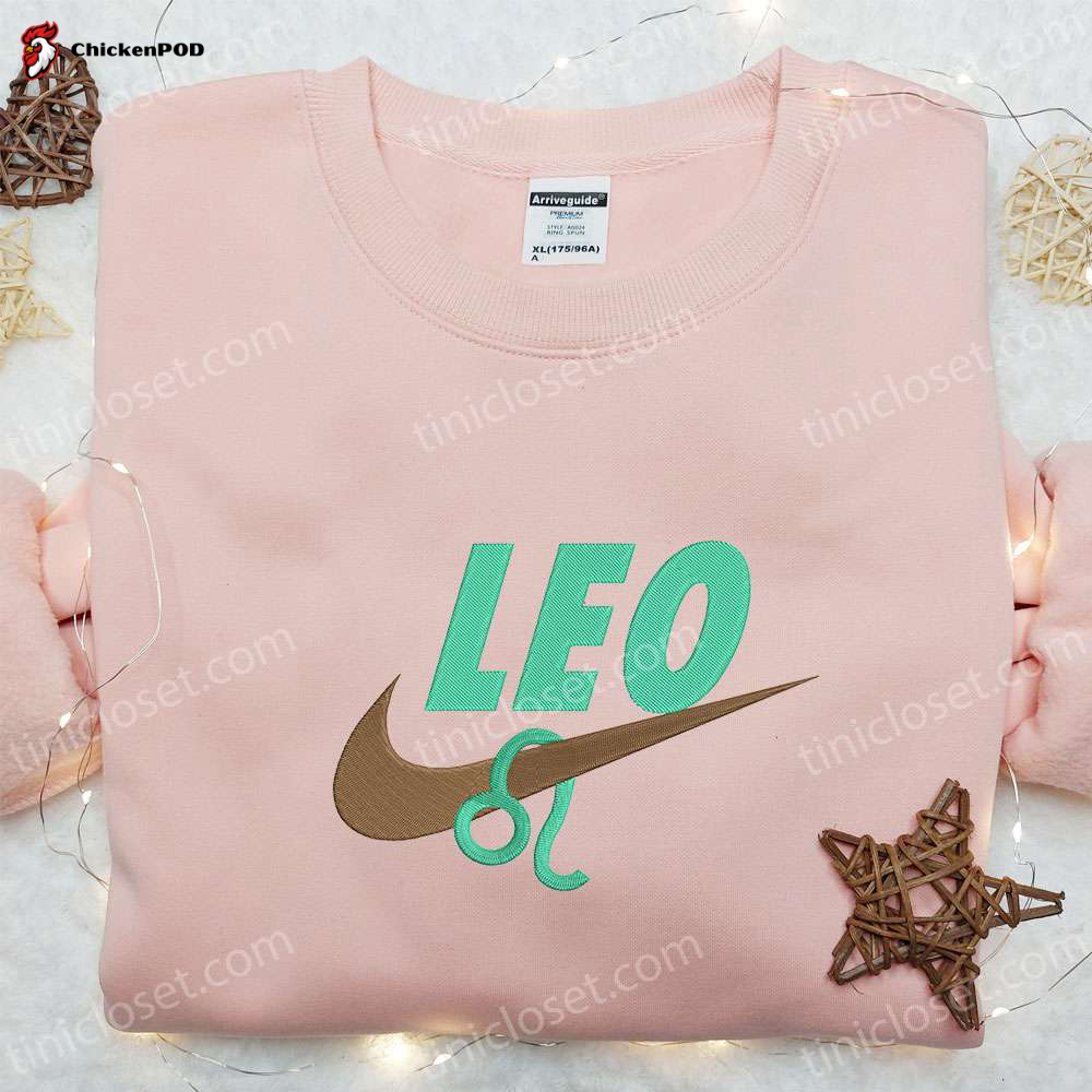 Leo Zodiac x Nike: Embroidered Shirt & Hoodie – Best Family Gifts Nike Inspired Apparel