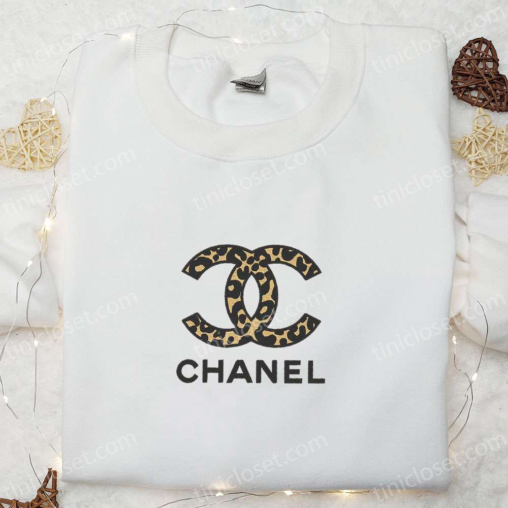 Stylish Leopard Chanel Logo Shirt & Hoodie: Best Gift Idea with Embroidered Brand Logo