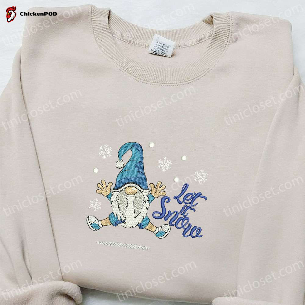 Snowy Gnome Embroidered Shirt & Christmas Hoodie – Perfect Family Gifts