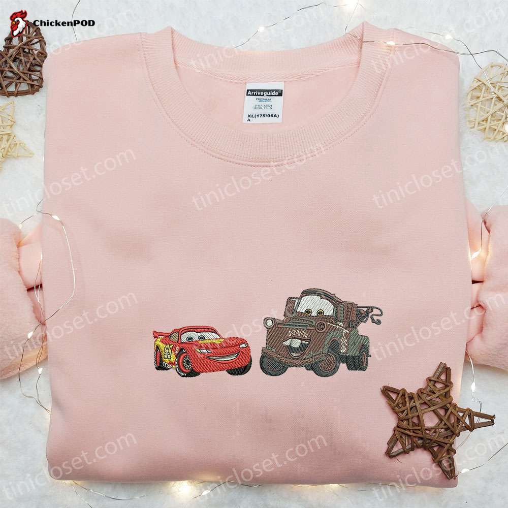 Disney Pixar Cars Embroidered Shirt Hoodie & Sweatshirt: Lightning McQueen and Tow Mater Designs for True Fans