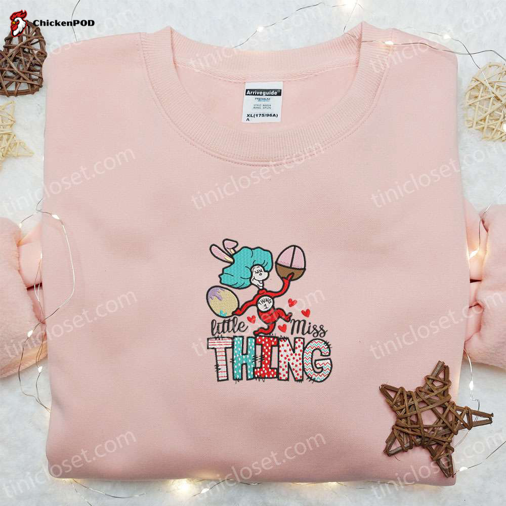 Little Miss Thing Easter Bunny Shirt & Dr Seuss Cartoon Hoodie: Perfect Thanksgiving Day Gift