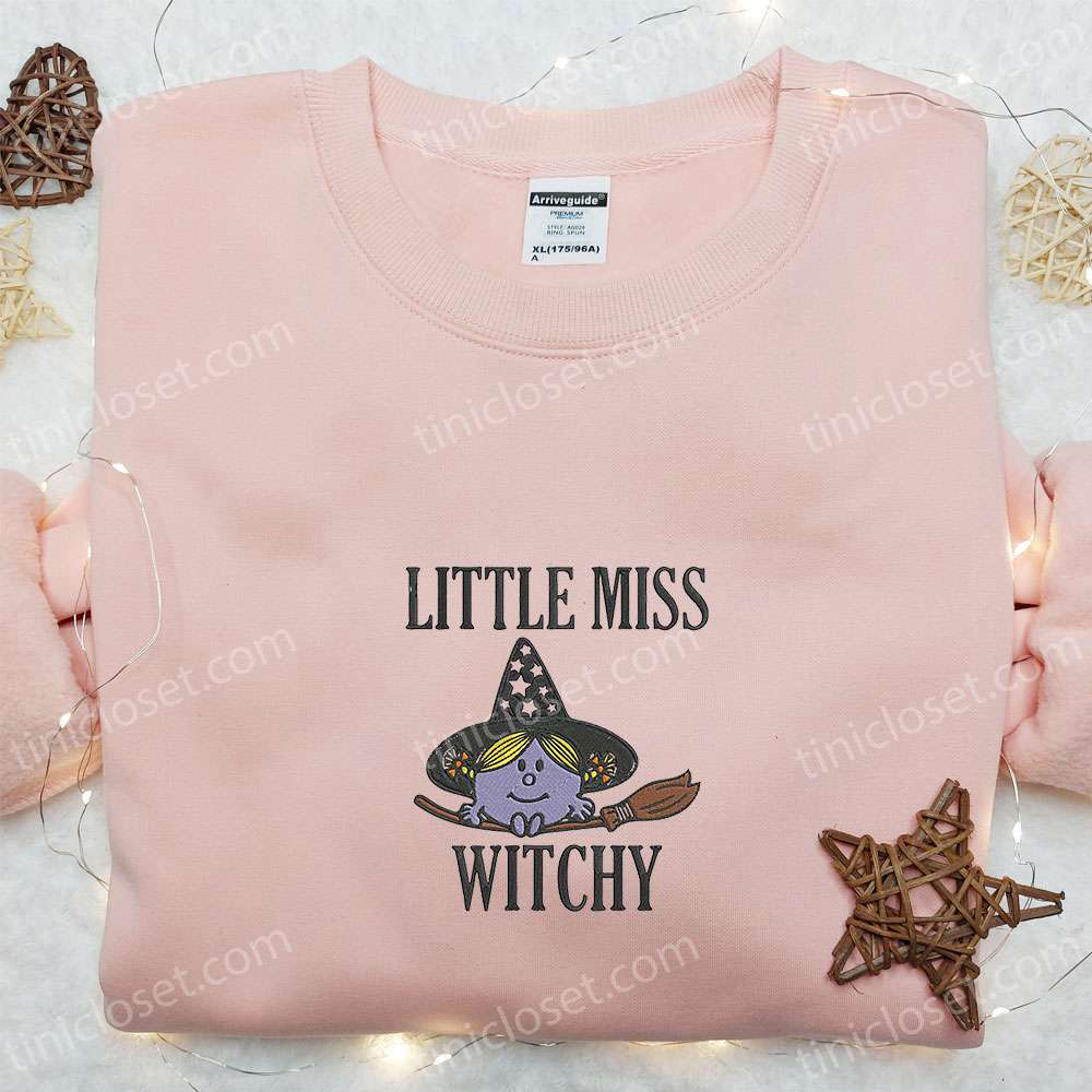 Spooktacular Little Miss Witchy Embroidered T-shirt & Sweatshirt: Best Halloween Gift Ideas