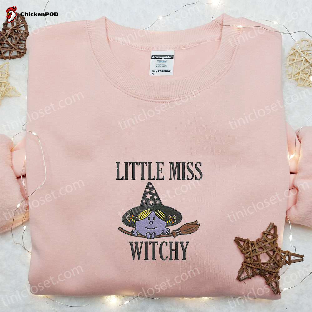 Spooktacular Little Miss Witchy Embroidered T-shirt & Sweatshirt: Best Halloween Gift Ideas