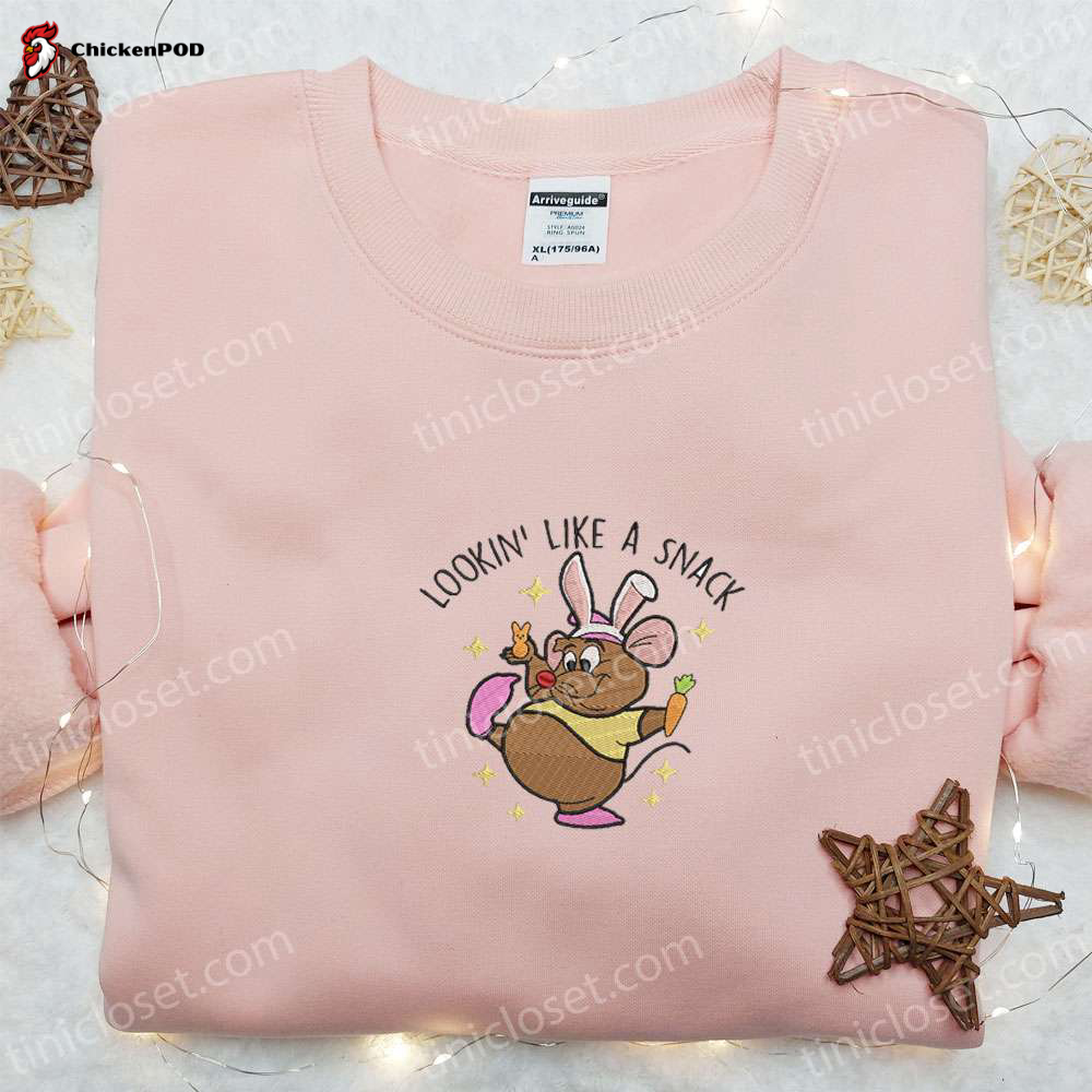 Disney Characters Embroidered Shirt & Hoodie: Best Cartoon Gift Idea for Snack Lovers