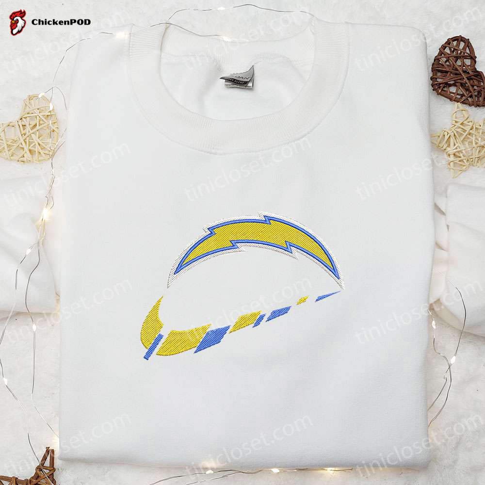 Los Angeles Chargers x Nike Swoosh Embroidered Shirt & Hoodie: Best NFL Sports Gift Idea