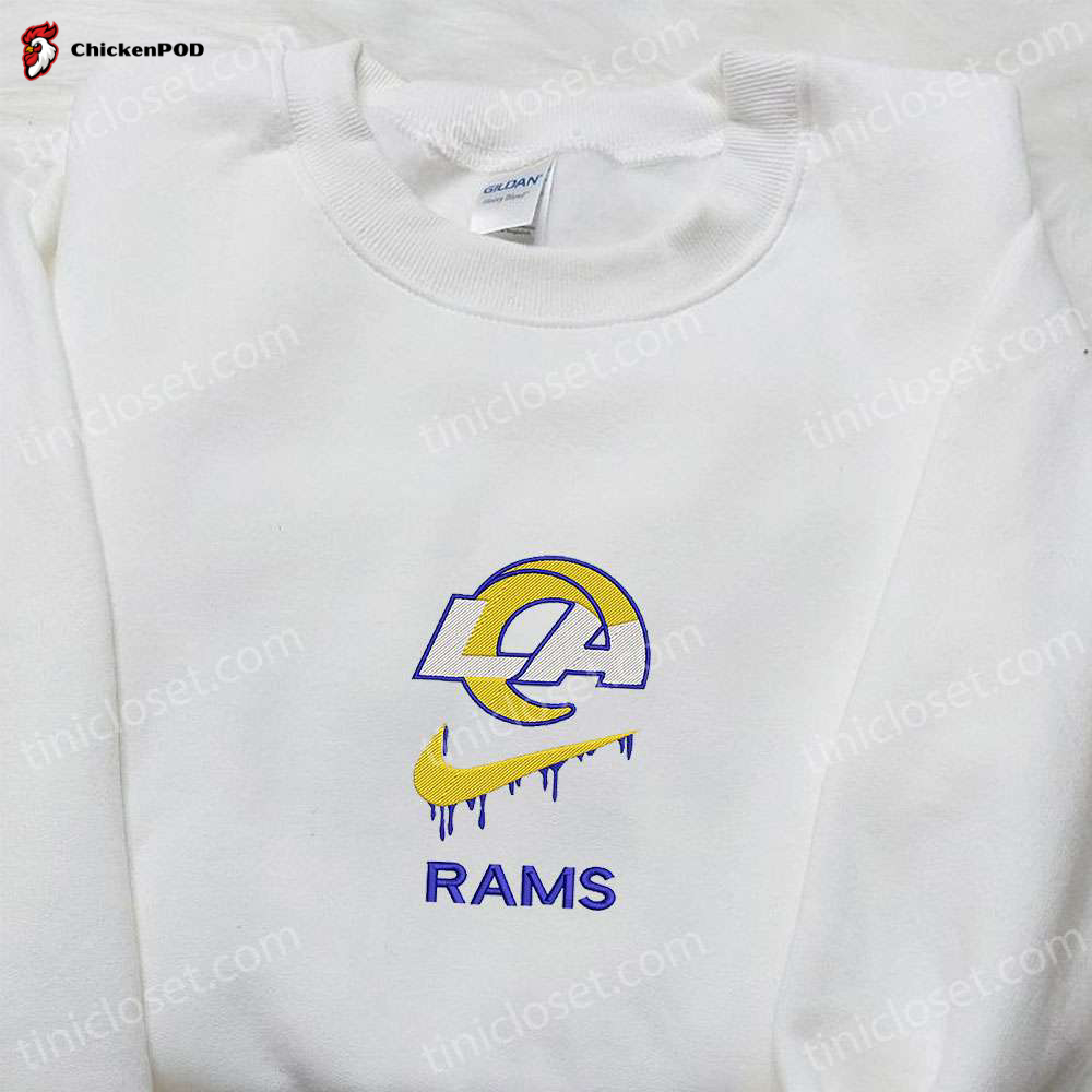 Los Angeles Rams x Nike Swoosh Drip: Embroidered Shirt & Hoodie – NFL Sports Collection