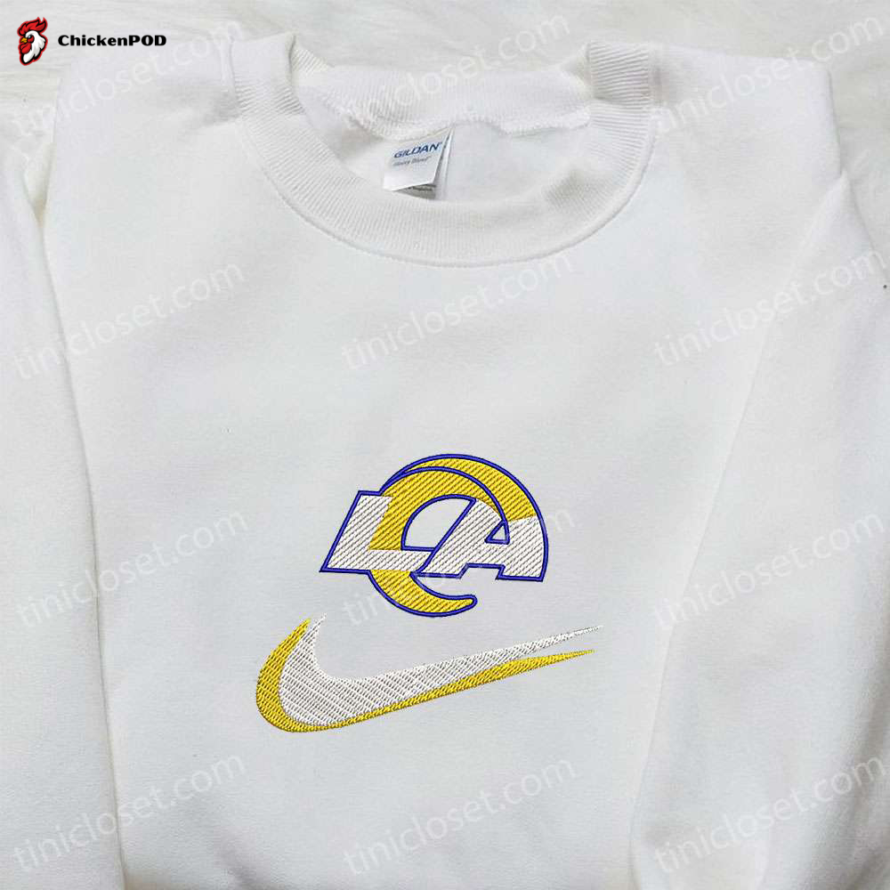 Los Angeles Rams x Nike Swoosh Embroidered Shirt & Hoodie NFL Sports Apparel