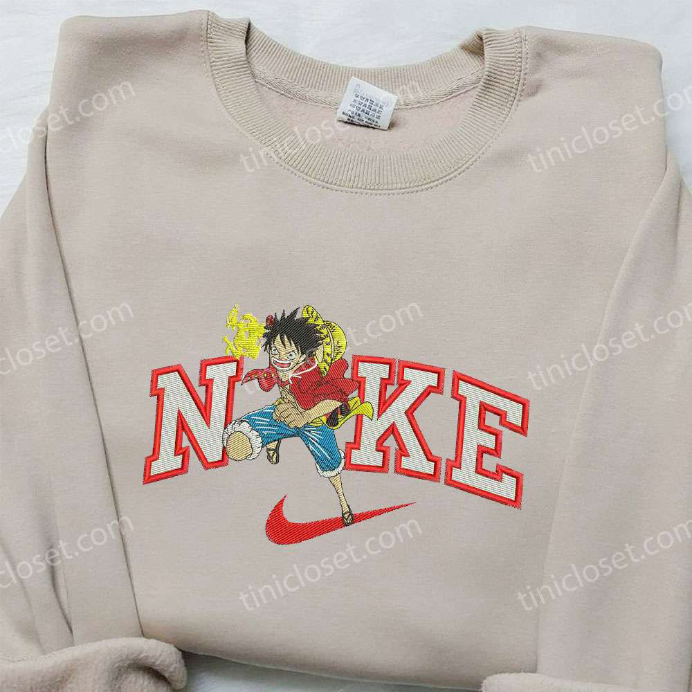 Luffy One Piece x Nike Embroidered Shirt: Unique Collaboration for Fans – Get Your Nike Inspired One Piece Embroidered Shirt Now!