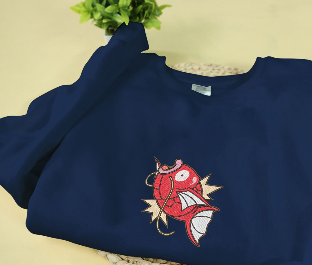 Magikarp Embroidered Anime Sweatshirt – Perfect Gift for Anime Fans!