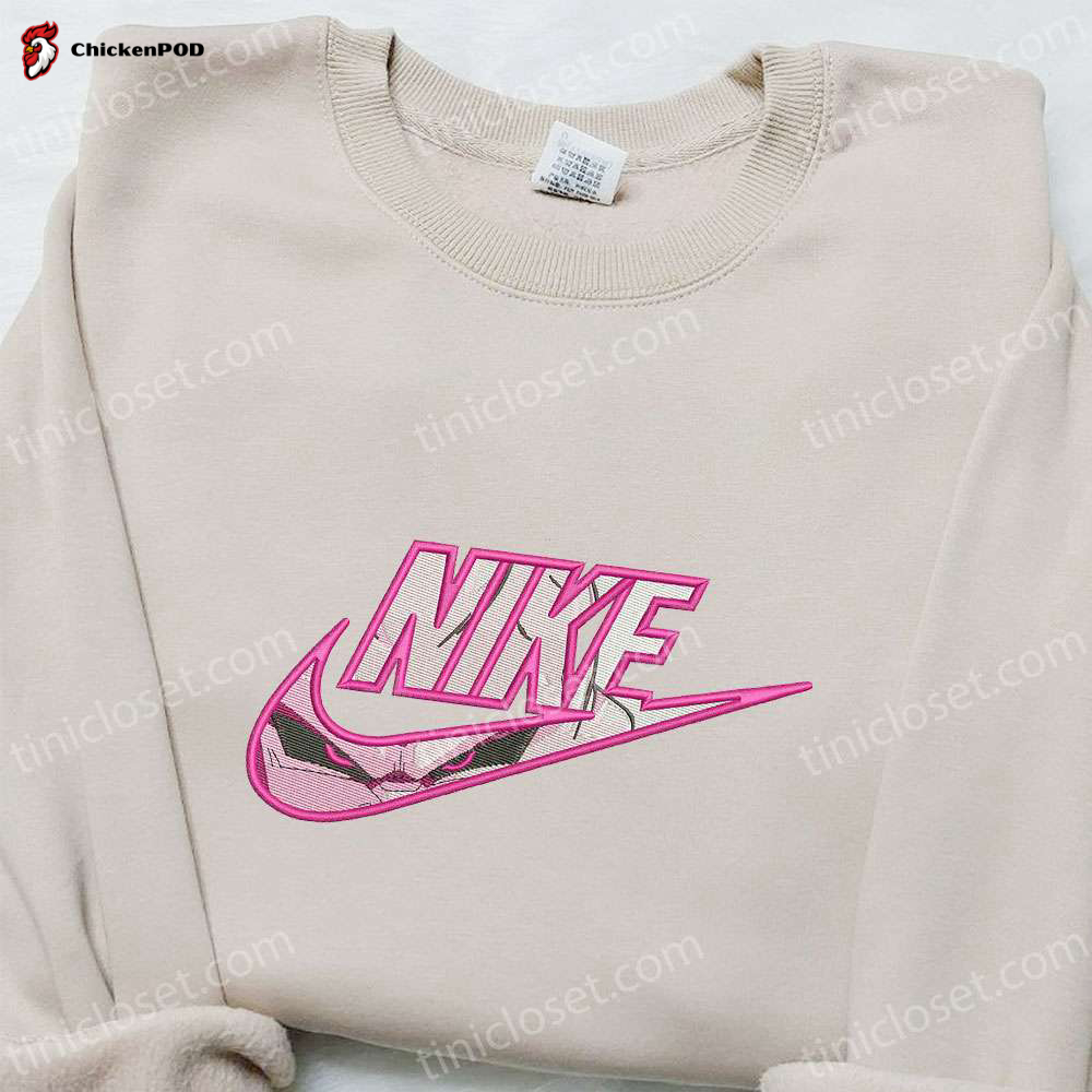 Majin Buu x Nike Anime Embroidered Shirt: Dragon Ball & Nike Inspired Design