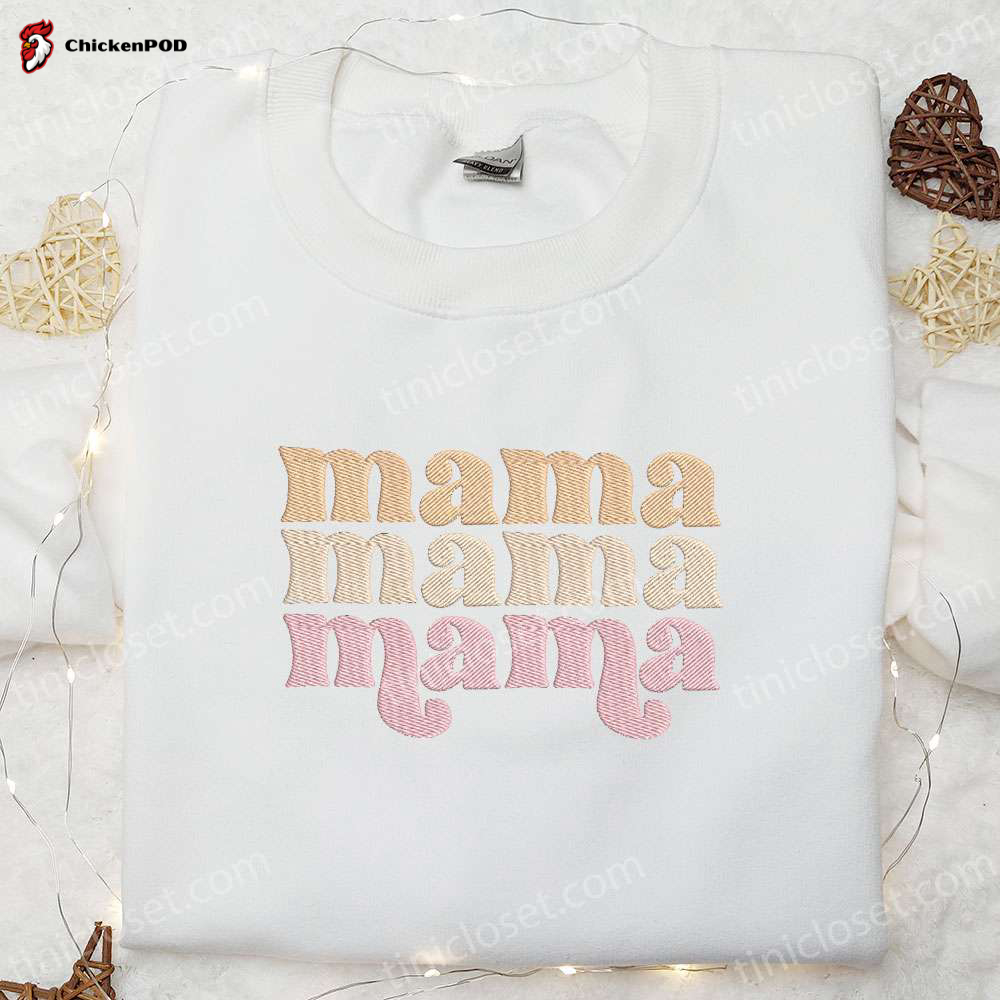 Mama Red Floral Embroidered Shirt & Mother’s Day Hoodie: Best Gift For Mom