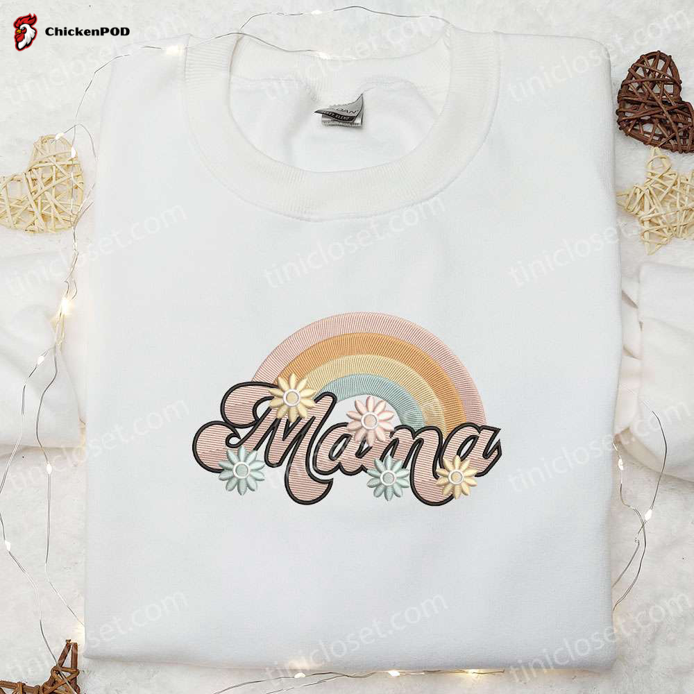 Mama Smiley Face Embroidered Shirt & Mother s Day Hoodie: Best Gift For Mom