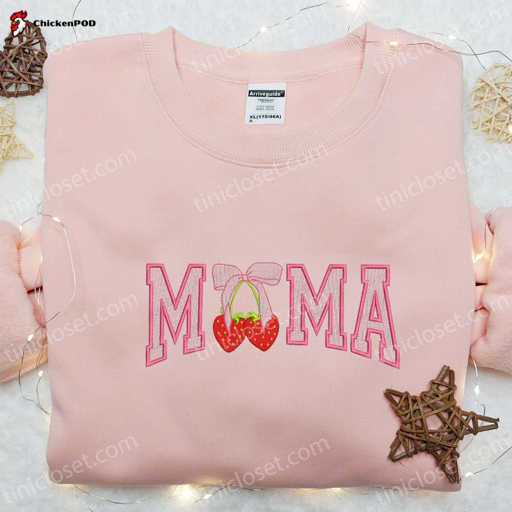 Shop Mama Strawberry Embroidered Shirt & Mother’s Day Hoodie – Best Gift for Mom