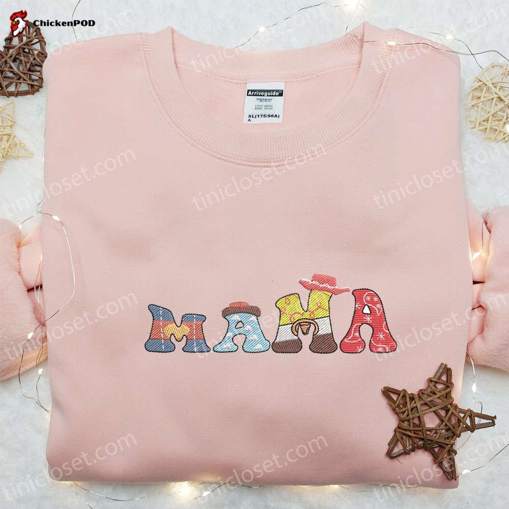 Mama Toy Story Embroidered Shirt & Disney Cartoon Hoodie – Perfect Mother s Day Gift!