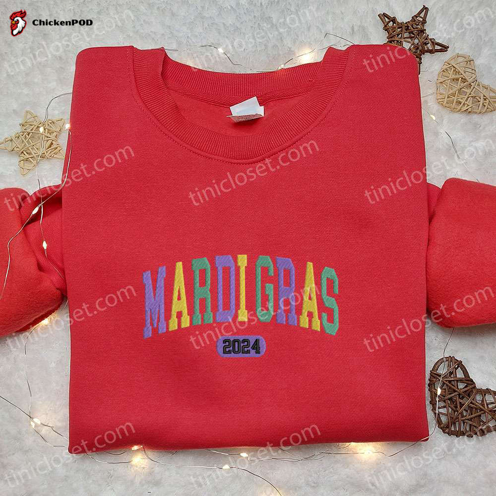 Mardi Gras 2024 Embroidered Shirt & Hoodie: Perfect Holiday Gift Ideas!