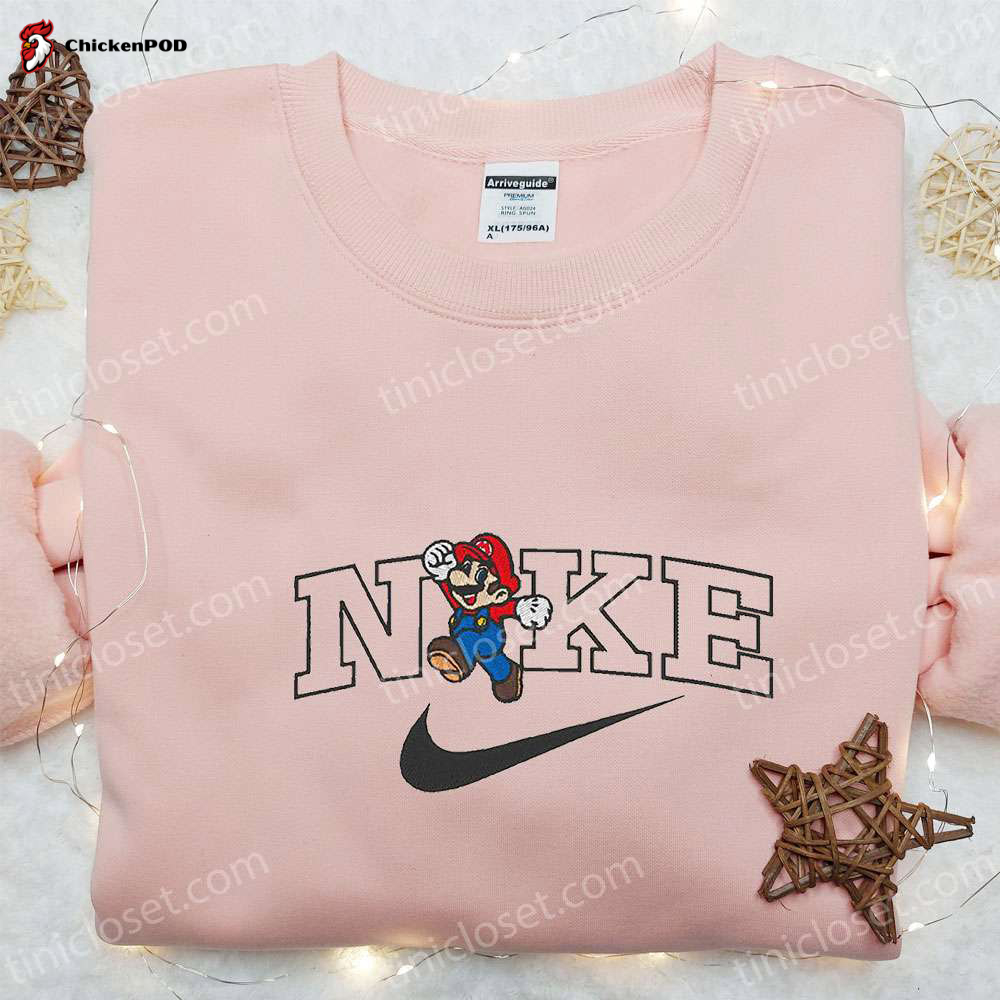 Grinch x Swoosh Embroidered Shirt Christmas Hoodie & Custom Nike T-shirt: Festive Apparel with Unique Embroidery