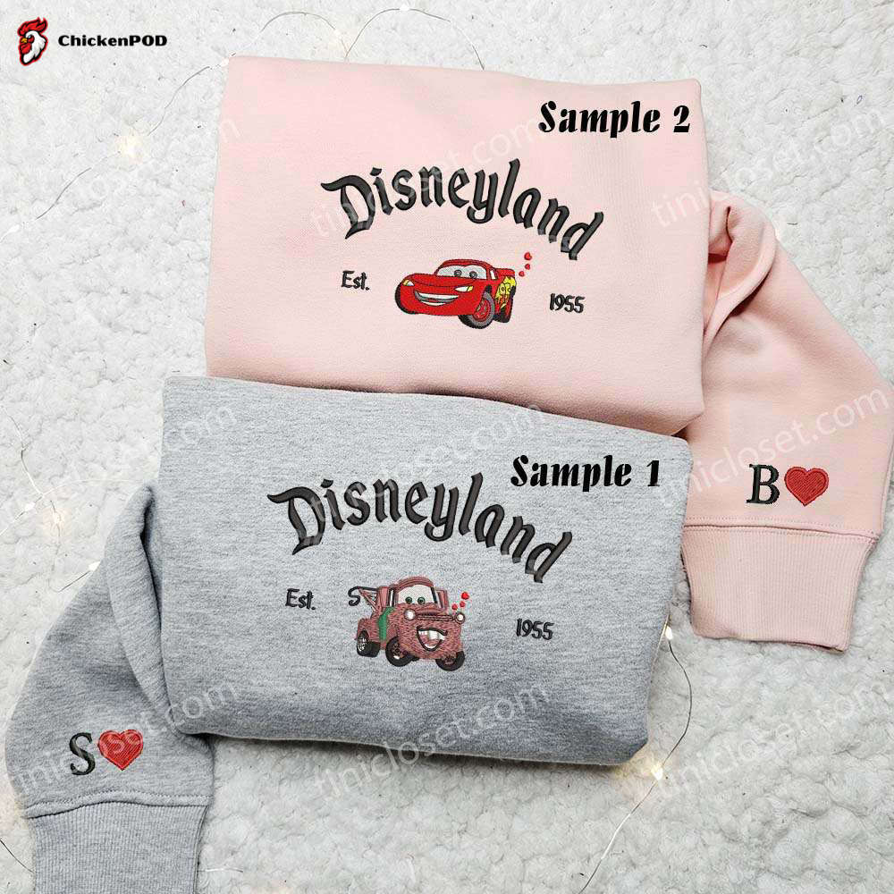 Mater & McQueen Cars Embroidered Couples Shirts: Rev Up Your Style with Matching Automotive Apparel!