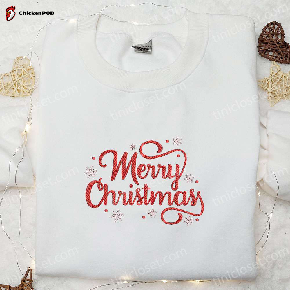 Shop Merry Christmas Embroidered Shirt & Hoodie – Perfect Family Gifts