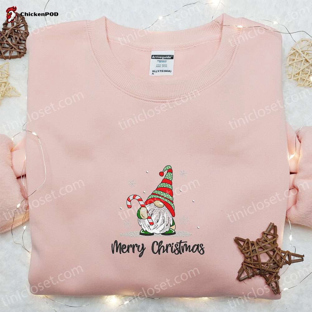 Merry Christmas Gnome Candy Cane Shirt & Hoodie: Best Family Gifts