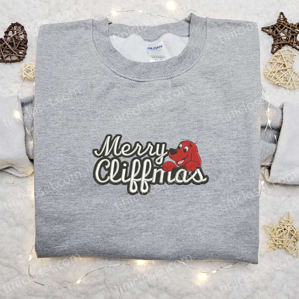 Get Festive with Merry Cliffmas Shirt & Clifford Hoodie – Perfect Christmas Gifts for Family!