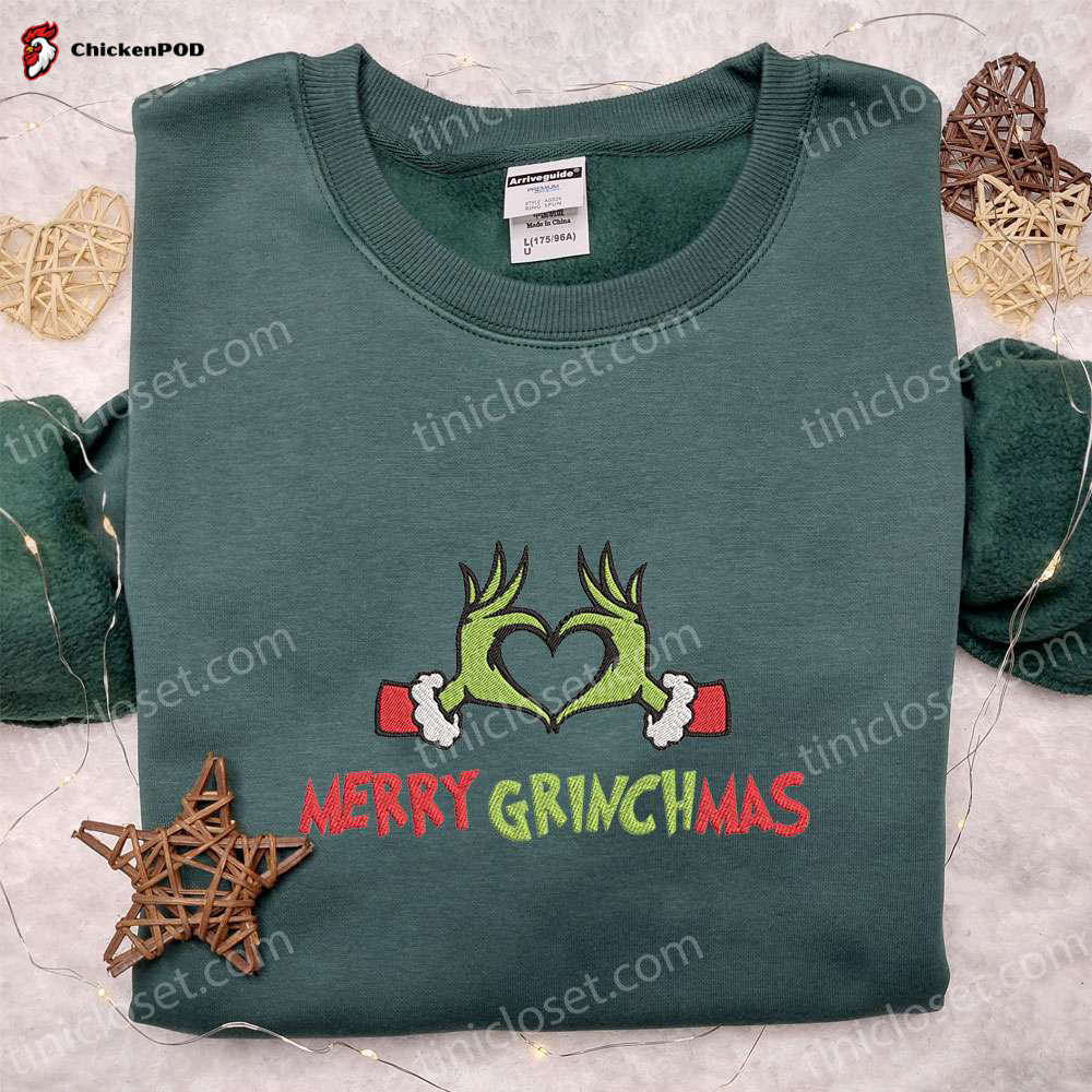 Grinchmas Embroidered Shirt & Hoodie: Best Christmas Gifts for Family