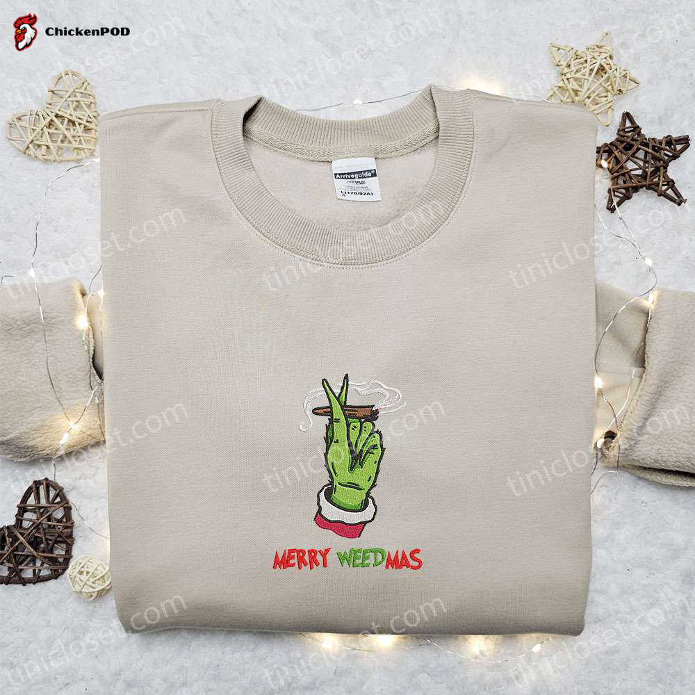 Mini Gnome Candy Cane Embroidered Shirt – Perfect Christmas Gift for Family