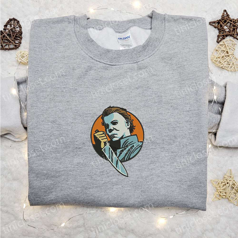 Spooky Embroidered Shirt: Michael Myers & Horror Movie Characters