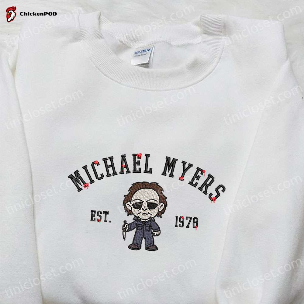 Michael Myers Embroidered Shirt – Horror Movie Characters & Spooky Design