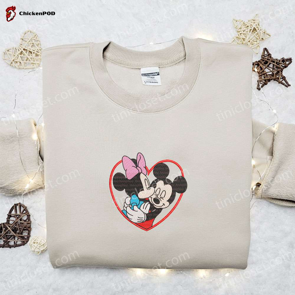 Mickey & Minnie Heart Frame Embroidered Shirt & Disney Characters Hoodie: Perfect Valentine s Gift Ideas