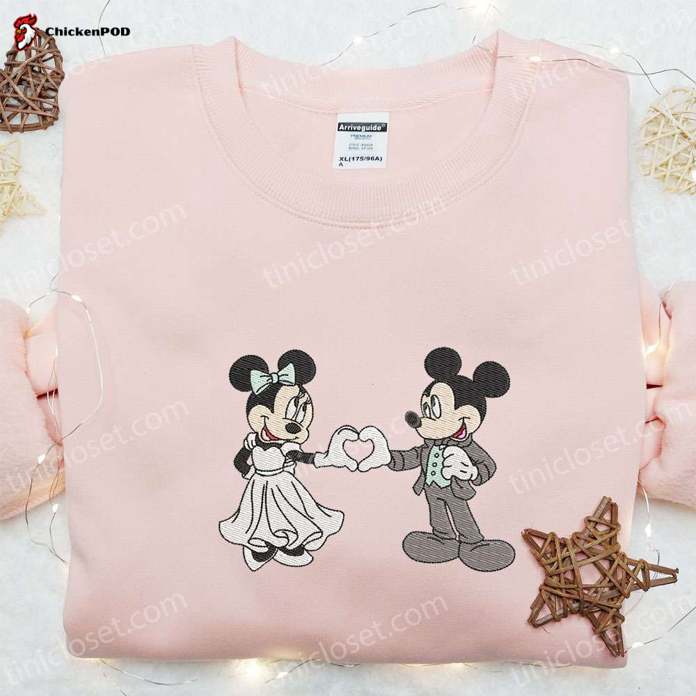 Disney Mickey & Minnie Wedding Embroidered T-shirt & Hoodie – Best Valentine s Day Gift Ideas