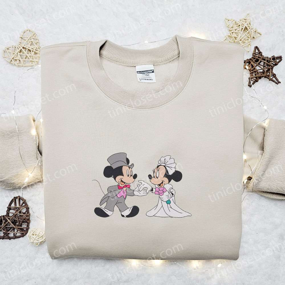 Disney Mickey & Minnie Wedding Embroidered T-shirt & Hoodie – Best Valentine s Day Gift Ideas