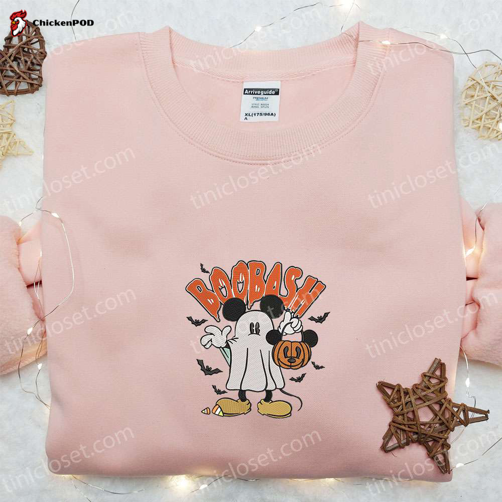 Mickey Ghost Pumpkin Boo Bash Spooky Embroidered Sweatshirt Disney Characters Shirt Best Halloween Gift Ideas