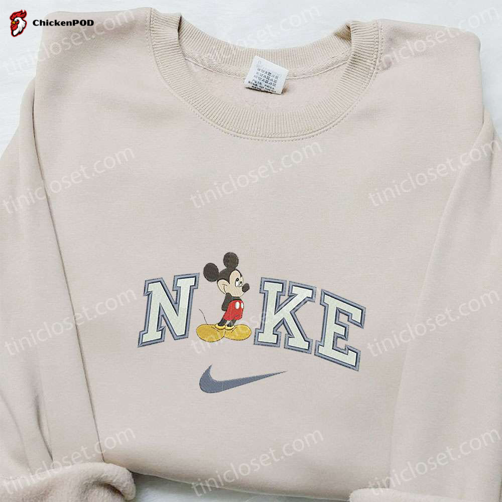 Disney Characters Embroidered Shirt & Hoodie: Mickey Glance x Nike Collection – Perfect Gift Ideas for Disney Fans!