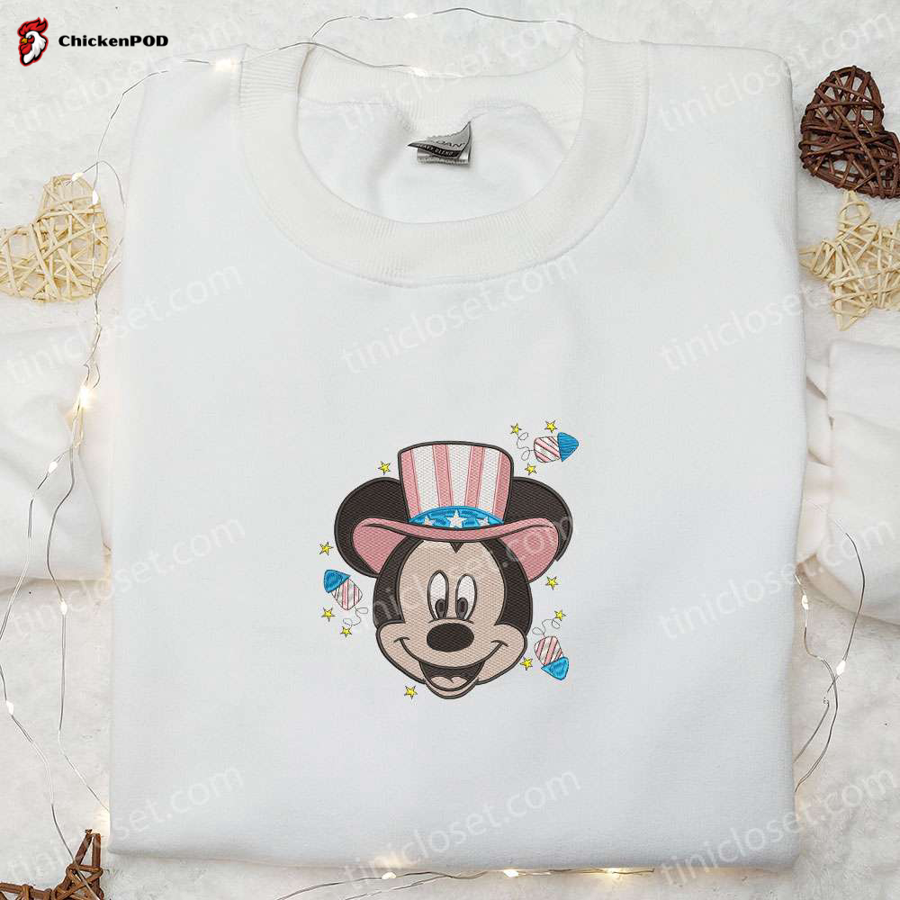 Mickey Independence Day Embroidered Shirt & Disney Characters Hoodie: Perfect 4th of July Gift Idea