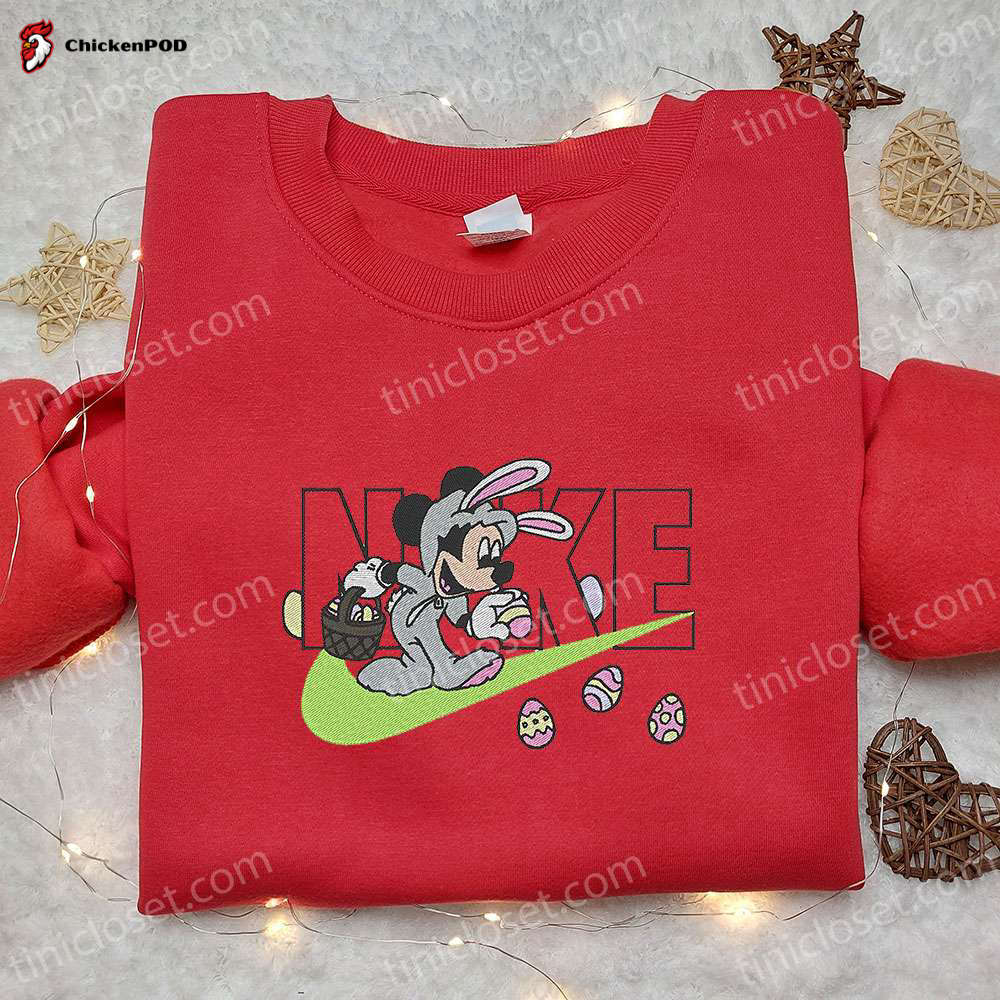 Mickey Mouse Heart x Nike Cartoon Embroidered Hoodie Nike Inspired Shirt – Best Valentine’s Day Gift Ideas