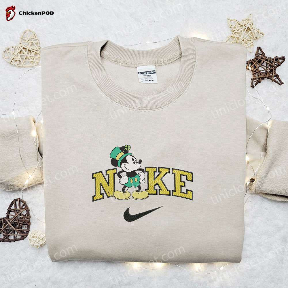 Mickey Mouse St Patrick s x Nike Embroidered Sweatshirt Disney Characters Movie Merry Shirt Best St Patrick s Day Gift Ideas