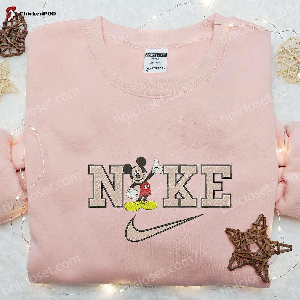 Mickey Mouse x Nike Cartoon Sweatshirt: Best Embroidered Hoodie for Family Nike Inspired Birthday Gifts