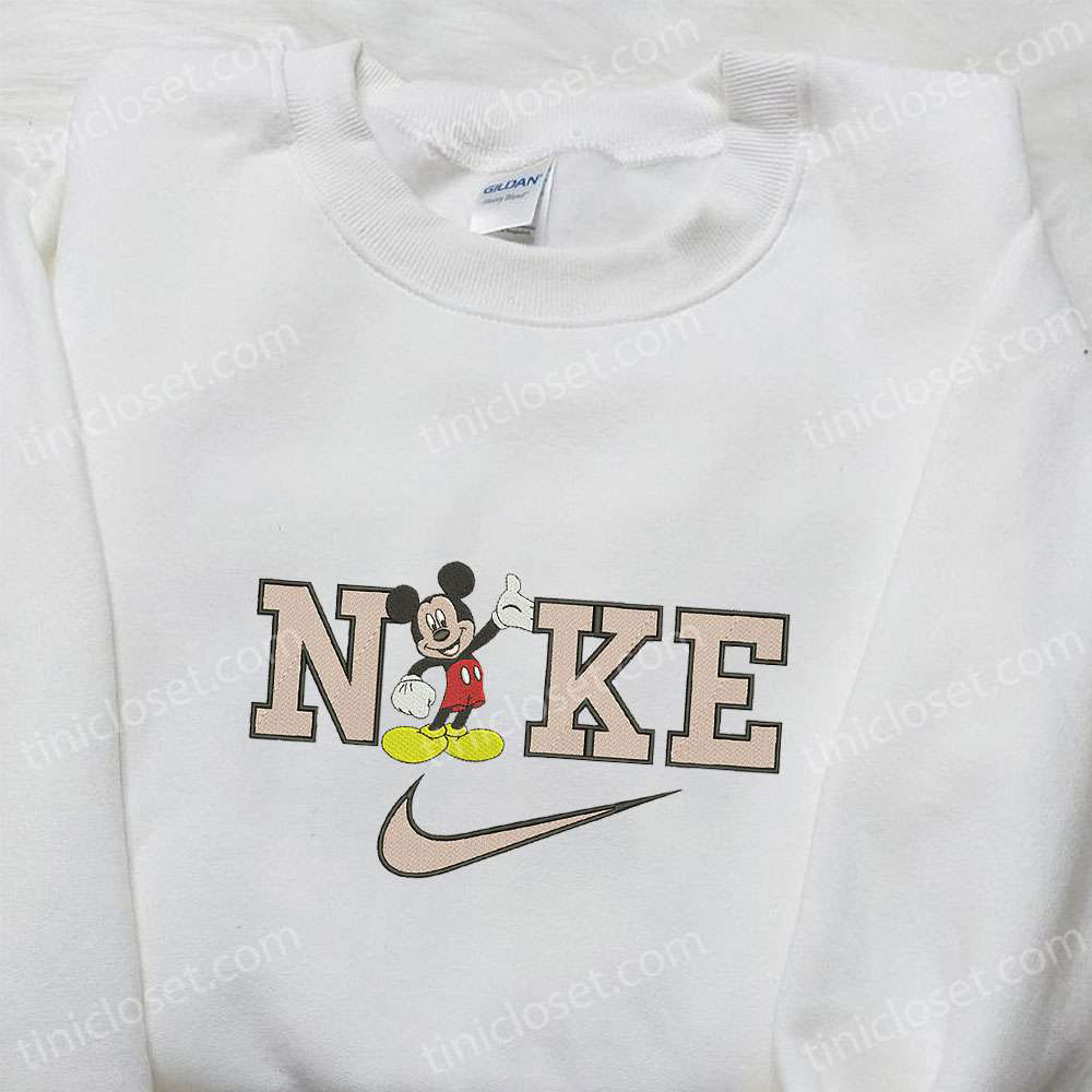 Mickey Mouse x Nike Cartoon Embroidered Sweatshirt: Best Nike Inspired Hoodie for Family Birthdays