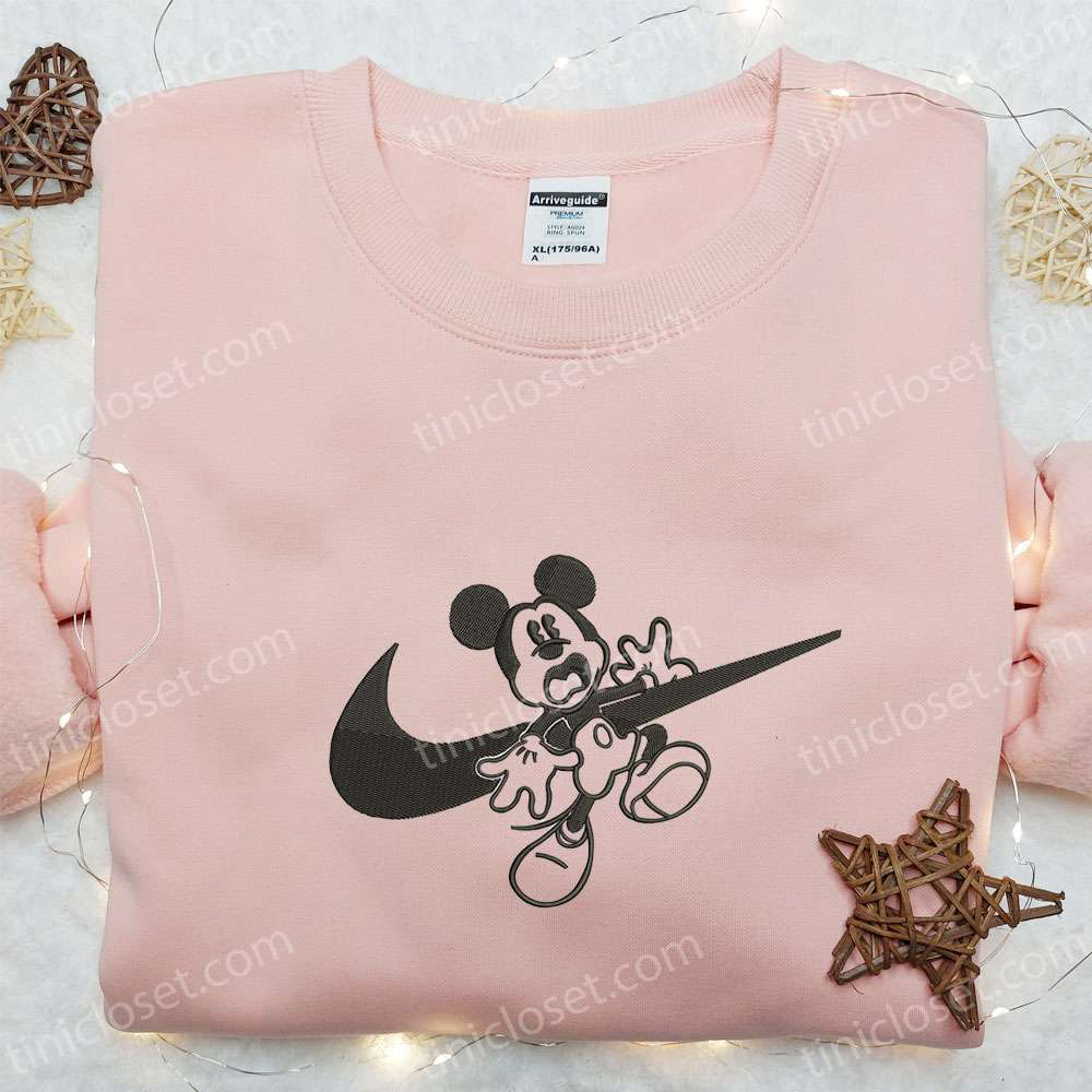 Mickey Mouse x Swoosh Embroidered Shirt: Halloween & Disney Characters – Best Family Gift Ideas