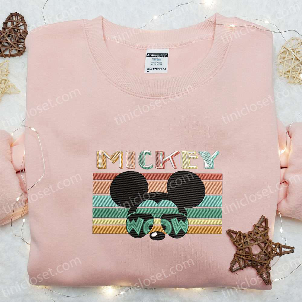 Disney Characters Embroidered Hoodie & Mickey Sunglasses Wow Shirt – Perfect Gift Idea