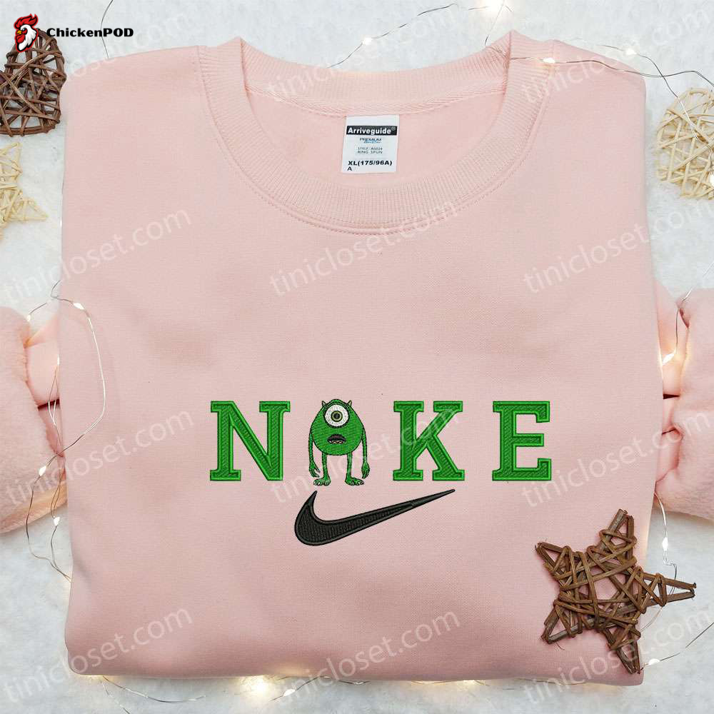 Exclusive Mike Wazowski x Nike Cartoon Embroidered Shirt & Disney Hoodie – Custom Nike T-shirt