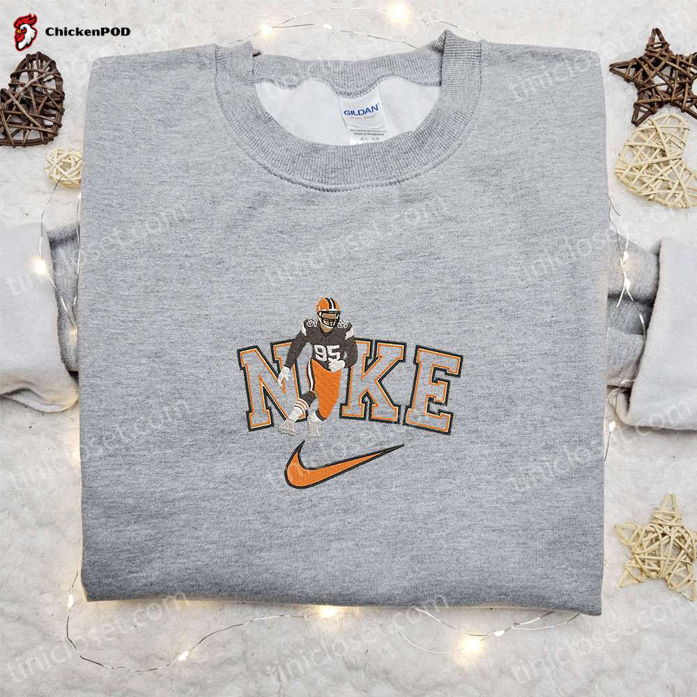 Miles Garrett x Nike Embroidered Shirt: Stylish NFL Sports Hoodie for Celebrities