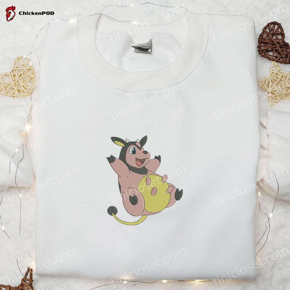 Miltank Pokemon Embroidered Shirt & Anime Hoodie: Perfect Gift Idea for Fans!